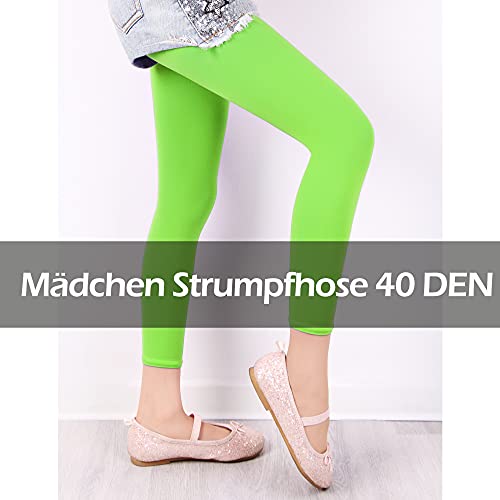 L&K-II Leggings/Mallas para niñas Leggins Mallas Pantalones Largos Leggings/Mallas para Danza de Ballet Leggins Mallas Pantalones Largos Verano 27252 Verde Manzana 122/128