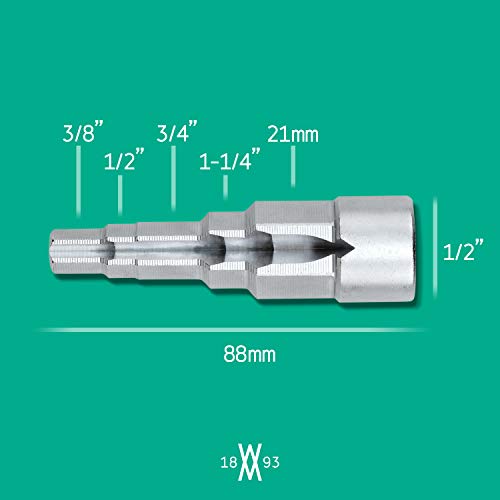 Llave escalonada universal para radiador con 5 escalones y entrada de 1/2" de WIESEMANN 1893 I 81116
