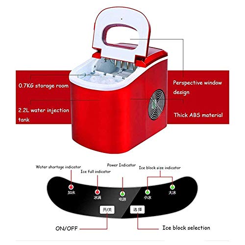 LLSS Máquina de Hielo portátil para Hacer Hielo Máquina de Hielo Comercial pequeña automática de 15 kg Máquina de Hielo Redonda Mini máquina para Hacer Hielo Hace 33 Libras po