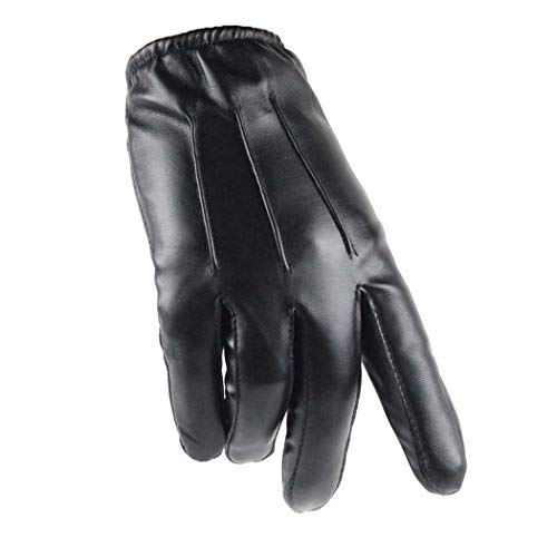 Long Keeper Guantes De Cuero De Piel Hombres Invierno Negro con función de Pantalla táctil para Guantes