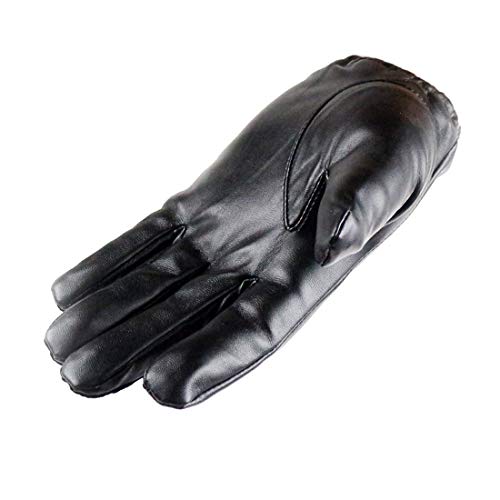 Long Keeper Guantes De Cuero De Piel Hombres Invierno Negro con función de Pantalla táctil para Guantes