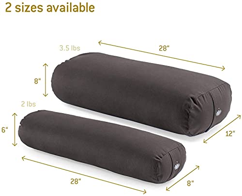 Lotuscrafts Bolster Yoga Rectangular para Yin Yoga - Relleno de Kapok - Cubierta en Algodon Lavable - Cojin Yoga Restaurativo - Bolster Yoga Kapok - Bolster Yoga Algodon
