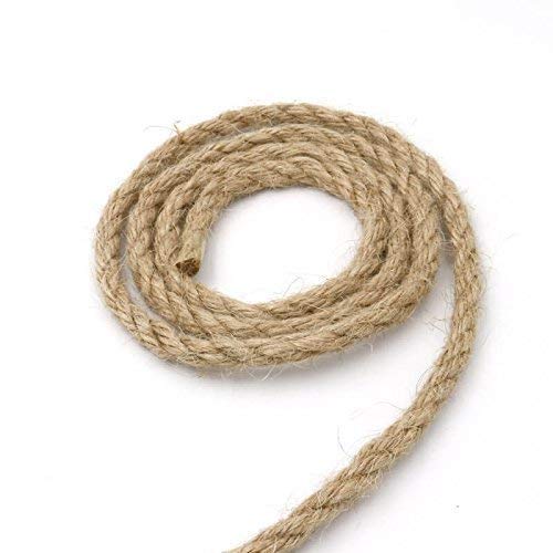 LUOOV - Cuerda 100% natural de cáñamo, 6 mm de grosor, soga fuerte de yute, cuerda para camping, jardines, barcos, juegos de guerra, mascotas, cuerda de escalada, cuerda de utilidad multiuso
