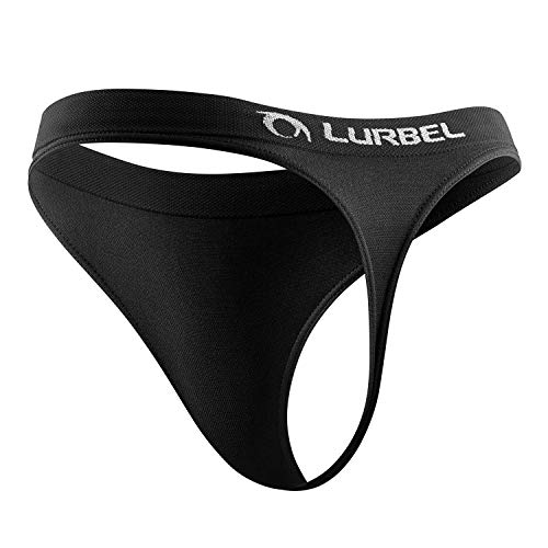 Lurbel Oxigeno Thong, Ropa Interior Deportiva Mujer, Tanga Deportivo, Braguita Femenina Deportiva, Braguita Transpirable y Antibacteriana. (Negro, Mediana - M)