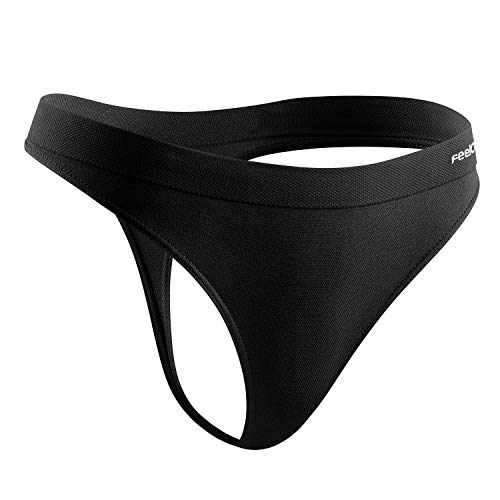 Lurbel Oxigeno Thong, Ropa Interior Deportiva Mujer, Tanga Deportivo, Braguita Femenina Deportiva, Braguita Transpirable y Antibacteriana. (Negro, Mediana - M)