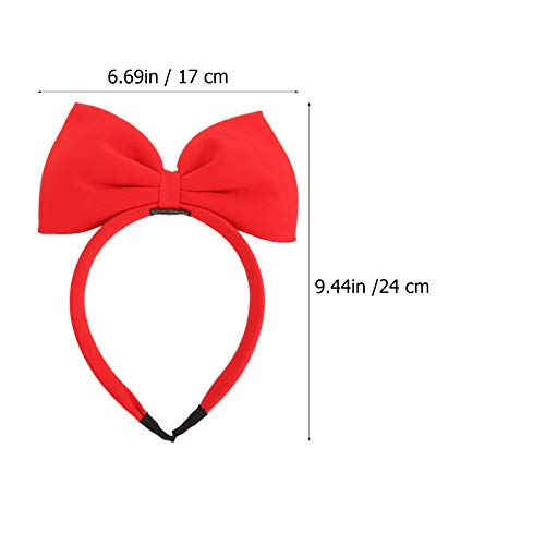 Lurrose Bowknot para niñas Diademas para el pelo de navidad Arco grande para el cabello Banda Fiesta Gorros (rojo)