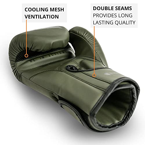 MADGON Guantes de Boxeo Hechos del Mejor Material para Larga Durabilidad – Guantes de Kick Boxing, Guantes de Artes Marciales, Guantes MMA y Sparring - Óptima Absorción de Impactos – Bolsa Incluida