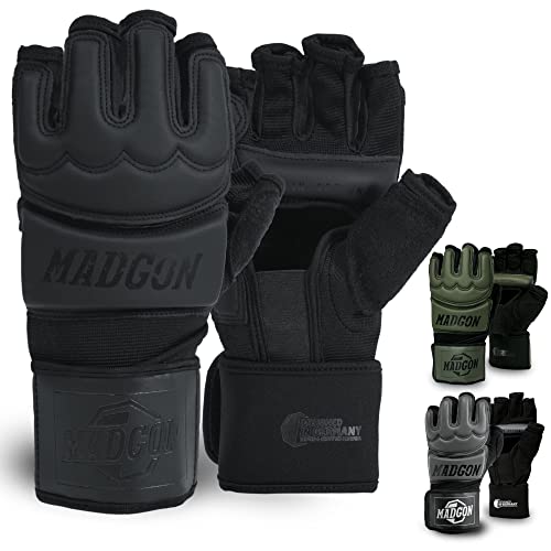 MADGON Guantes MMA Profesionales – Guantes de Boxeo Calidad Profesional y Construcción Duradera – Boxeo, Entrenamiento, Saco de Boxeo, Lucha Libre, Grappling, Artes Marciales – Guantes UFC