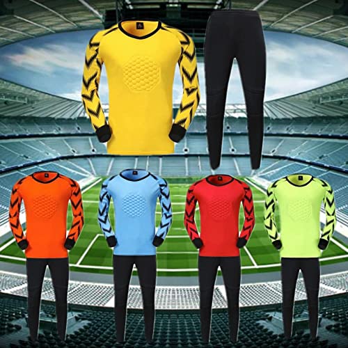 MAOTN Camiseta de Portero de Hombre de Manga Larga, Traje de pantalón de fútbol, Apto para niños y Adultos,Blue,M
