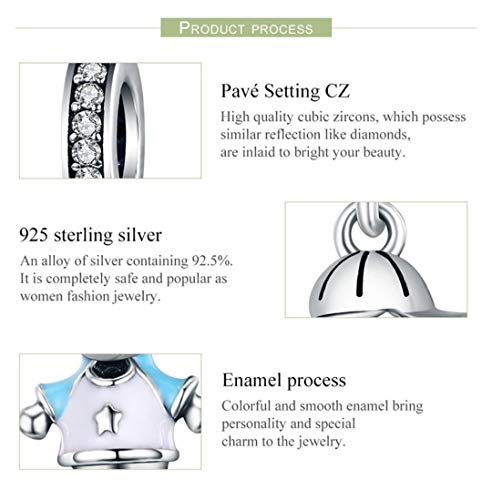 Mar's Designs - Pareja de Charms originales Plata. Niño y niña . Regalos para tu madre. Hijo e hija. Regalo cumpleaños mujer. Colgantes mujer plata para pulseras y collares