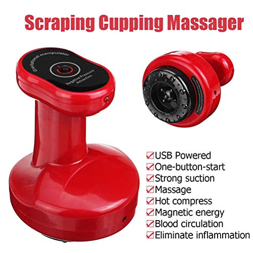 Masajeador para dar forma al cuerpo, 2 en 1 masajeador eléctrico para desguace Gua Sha y herramienta de terapia de ventosas, masajeador eléctrico de espalda USB para salones de belleza, gimnasios
