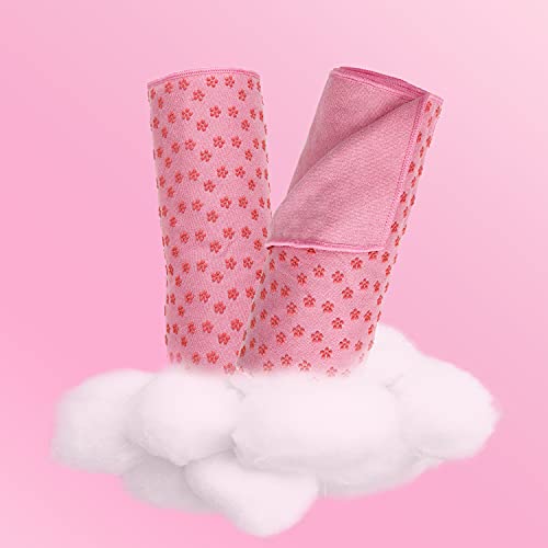 MEIRIYFA Toalla de yoga, microfibra antideslizante para yoga, toalla ultra suave y absorbente de sudor, para yoga, bikram, pilates, tamaño estándar 72 x 24 pulgadas (rosa)