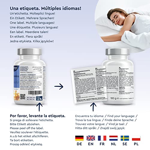 Melatonina 400 Tabletas (Suministro + 1 Año), Melatonina Pura, Complemento de Melatonina para dormir bien, el insomnio y reposar mejor, Melatonina Fuerte para dormir, Clínicamente Probado