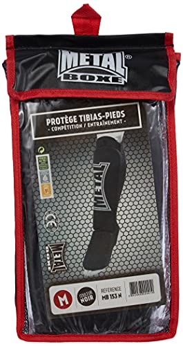 METAL BOXE MB153 Black - Espinilleras de Artes Marciales, Color Negro, Talla S