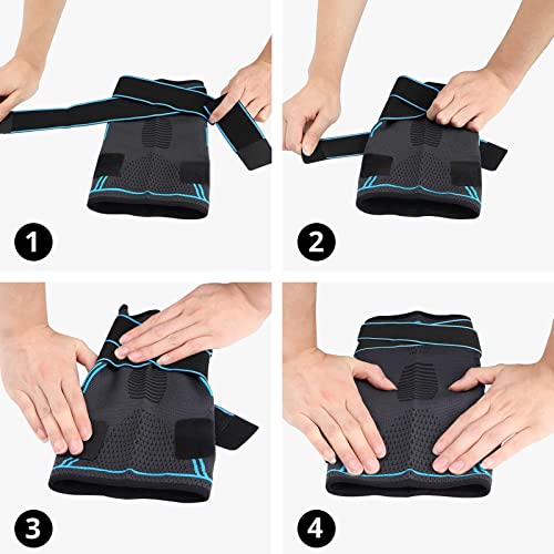 MILAIUN Rodilleras, 2 Piezas Rodillera Deportiva Compresión Transpirable Antideslizante Hombre y Mujer para Crossfit,Rodillera Menisco y Ligamentos, Envuelva para mantener el calor (Large)
