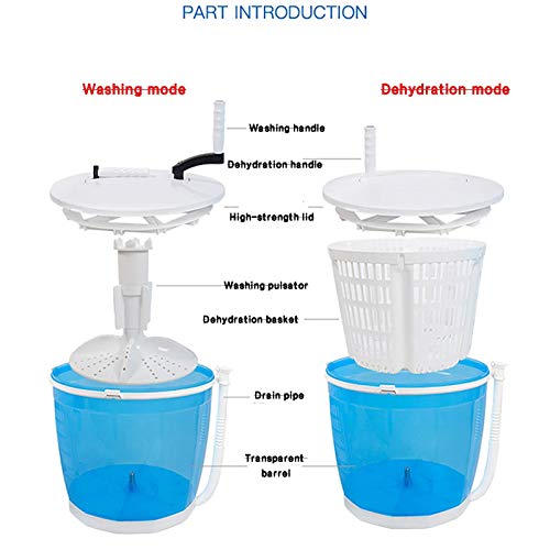 Mini Lavadora Calcetines Pequeños Lavadora Lavadora Operada A Mano Mini Alquiler De Dormitorio Portátil Picnic Deshidratación De Verduras Removible