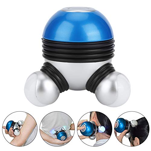 Mini masajeador vibratorio corporal de mano con luz LED para cabeza, cuello, piernas, alivio del dolor, espalda portátil de bajo ruido para aliviar el dolor y relajar los músculos(Blue)