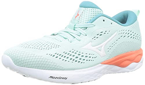 Mizuno Wave Revolt, Zapatillas Mujer, Fairaqua/White/Lcoral, 40.5 EU