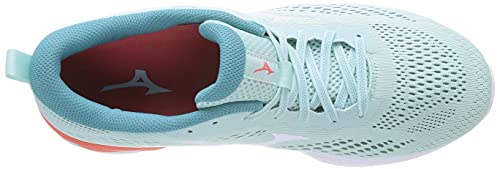 Mizuno Wave Revolt, Zapatillas Mujer, Fairaqua/White/Lcoral, 40.5 EU