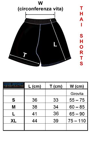 mmasport Muay Thai - Pantalones cortos de boxeo, kick boxing, MMA, satinados, M