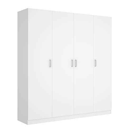 Mobelcenter - Armario 4 Puertas Maxi - Armario Matrimonio 215 cm de Altura - Color Blanco - Medidas: Ancho: 200 cm x Fondo: 52 cm x Alto: 215 cm - (1202)
