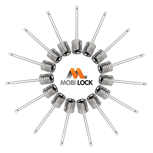 Mobi Lock Paquete de 10 Agujas para inflar balones Agujas de Acero Inoxidable para inflar balones de fútbol, Baloncesto, fútbol, Voleibol y Otros Deportes