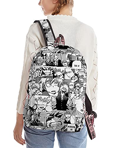 Mochila Escolar Anime My Hero Academia – Mochila de 17 pulgadas MHA Bakugo Deku Todoroki Toga Mochila para De Primaria Y Secundaria, adolescentes y niñas, Bakugou Katsuki, Large