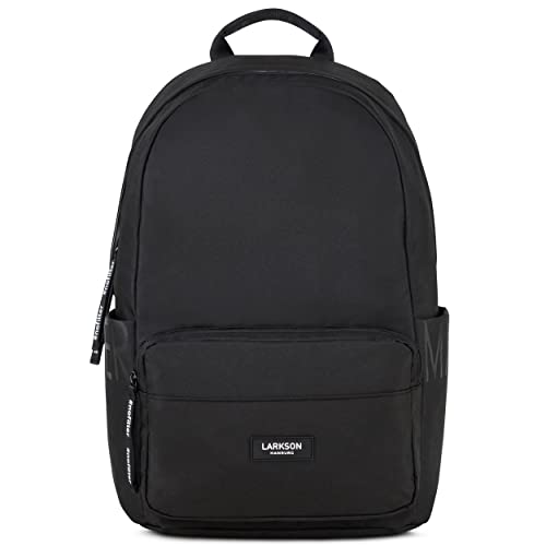 Mochilas Escolares Jóvenes Negra - LARKSON No 3 - Mochila Mujer Niña Mochila Hombre Niño Universidad, Escuela y Viaje - Bolso para Portátil - Hecha de Botellas de Plástico Reciclado e Impermeable