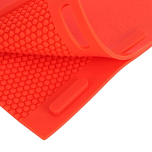 Molde de Hoja de Cera de Abeja de 2 Piezas, Suministros de Apicultura Roja, Máquina Manual de Impresión de Molde de Tableta de Goma para Hacer Rebanadas de Cera de Abeja