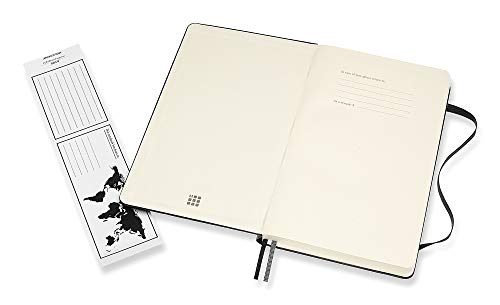 Moleskine - Cuaderno Clásico con Páginas Lisas, Tapa Dura y Goma Elástica, Color Negro, Tamaño Grande 13 x 21 cm, 240 Páginas