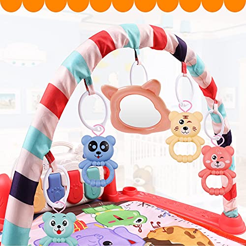 MOOKLIN ROAM Alfombra Piano Gimnasio para Bebés, Música Juegos de Pataditas Alfombra de Aprendizaje con Motivo de Animales, Sonidos y Accesorios, Juguete Regalos para Bebés Nacidos