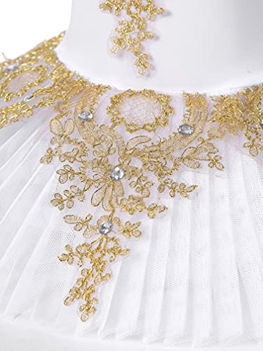 MSemis Vestido de Danza Ballet para Niña Maillot Vestido Patinaje niña de Patinaje Artistico Disfraz Bailarina Niña Maillot Princesa de Danza Clásica S Blanco B 7-8 años