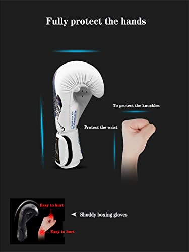 MSQNB Guantes De Boxeo para Adultos, Guantes De Gama Alta para Sanda De Combinación De Bolsas De Perforación, Flexible Y Rápida, Lucha Gratuita,12oz
