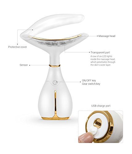 Ms.W Skincare Masajeador Facial Electrico, Masaje Facial Aparato Celulitis Dispositivo De Belleza Facial y Cuello, Estiramiento De La Piel Antiarrugas Masajeador Lifting, Regalos Originales Para Mujer