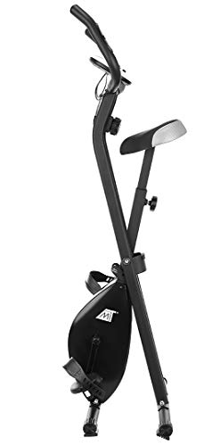 MT MALATEC Bicicleta estática plegable, con ordenador de entrenamiento, peso corporal hasta 100 kg, color negro, 9643