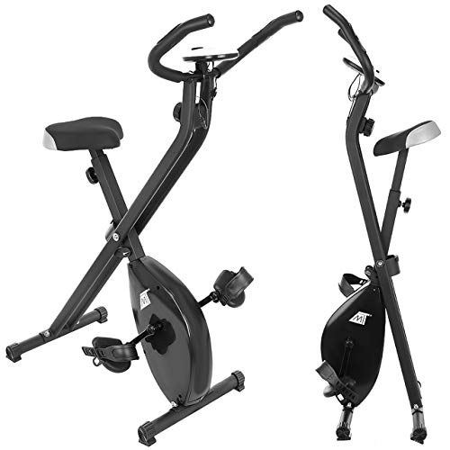 MT MALATEC Bicicleta estática plegable, con ordenador de entrenamiento, peso corporal hasta 100 kg, color negro, 9643