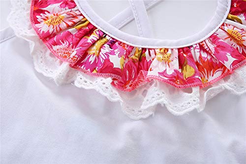 Mud Kingdom Filles Conjunto Flor Cordón Collar Verano Fiesta Blanco 3-4 años