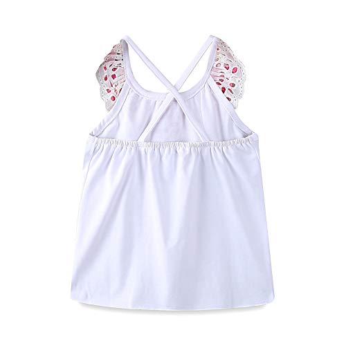 Mud Kingdom Filles Conjunto Flor Cordón Collar Verano Fiesta Blanco 3-4 años