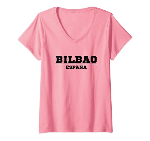 Mujer Bilbao España Vintage Bilbao Camiseta Cuello V