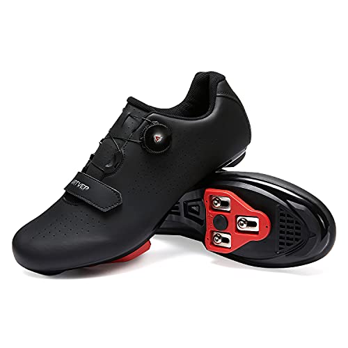 Mujer Zapatillas de Ciclismo para Hombre Zapatillas de Bicicleta de Carretera compatibles con Look SPD SPD-SL Delta Cleats Zapatillas de Spinning para Interiores Exteriores Todo Negro260