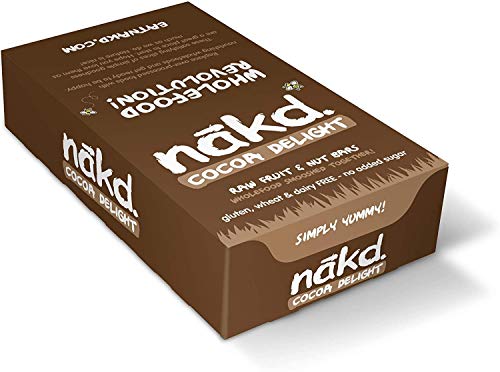 Nakd Cocoa Delight- Barritas De Fruta Y Frutos Secos Al Cacao – Sin Gluten - Pack 18 Barritas X 35g, 630 Gramo