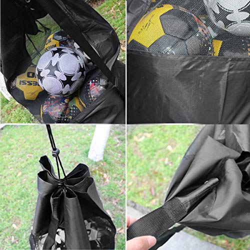 NATUCE 10-15 Bolas Bolsa de Fútbol de Malla Impermeable Extra Grande, 110 * 49 cm Bolsa de Deporte de Alta Resistencia, Bolso de Hombro, Baloncesto, Voleibol, Bolsa de Almacenamiento con Cordón