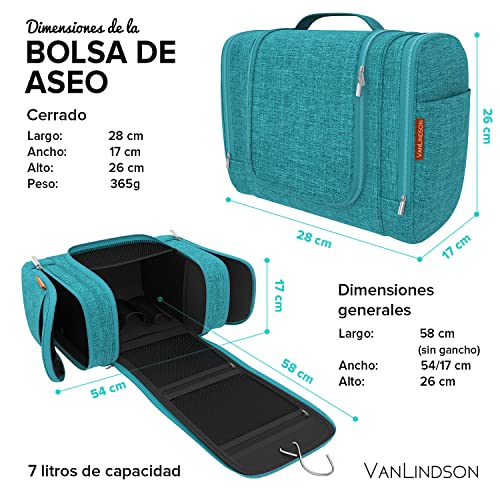 Neceser XXL [7 litros de Espacio], Bolsa de Aseo para Hombres y Mujeres [Diseño 2021], Neceser Grande para Hombres y Mujeres, Neceser Colgante para Hombres y Mujeres