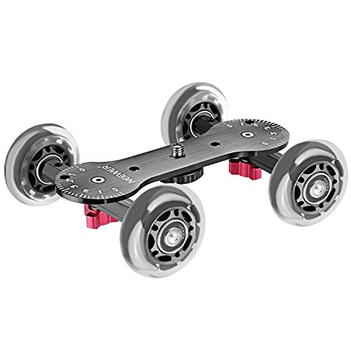 Neewer Scaled Cámara Cuadro Dolly Slider con 10Kg Capacidad de Carga Diseño de Patinador Varillas de Aluminio Giratorio Ruedas de Goma(1/4,3/8" Tornillo para DSLR Cámaras de Vídeo)