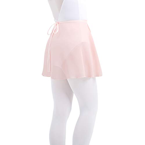 NEWCHAO Faldas de Baile de Ballet Negro Rosa Blanco Gasa Leotardo Faldas Envolvente Niñas Mujeres y Adultos