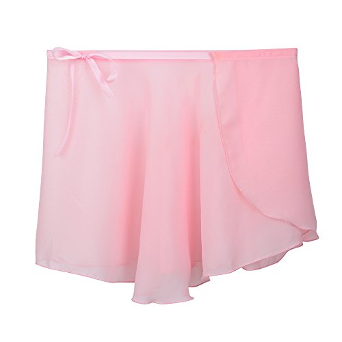 NEWCHAO Faldas de Baile de Ballet Negro Rosa Blanco Gasa Leotardo Faldas Envolvente Niñas Mujeres y Adultos