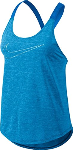 NIKE Elastika de la Mujer Keyhole VNR Tank Tops, Mujer, Color Azul, tamaño Large