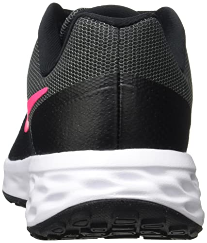 Nike Revolution 6, Road Running Shoe Mujer, Black/Hyper Pink-Iron Grey, 38 EU
