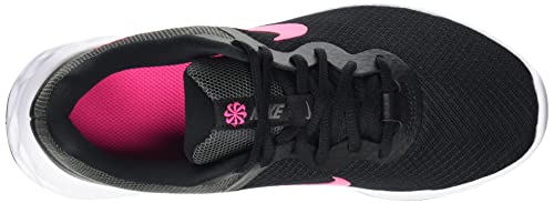 Nike Revolution 6, Road Running Shoe Mujer, Black/Hyper Pink-Iron Grey, 38 EU