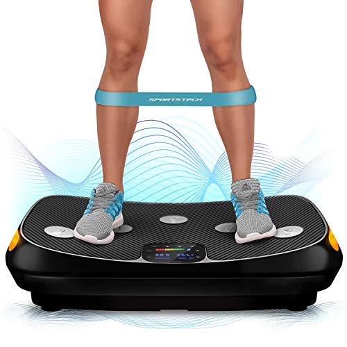 ¡Novedad de Feria! 4D VP400 Plataforma Vibratoria de Diseño Curvo + Videos de Entrenamiento, Pantalla Táctil, Gran Superficie, Tecnología LED, Reloj Remoto, Bandas de Resistencia, póster y esterilla